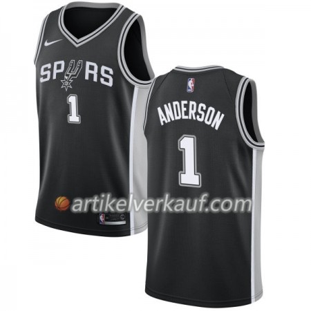 NBA San Antonio Spurs Trikot Kyle Anderson 1 Nike 2017-18 Schwarz Swingman - Herren